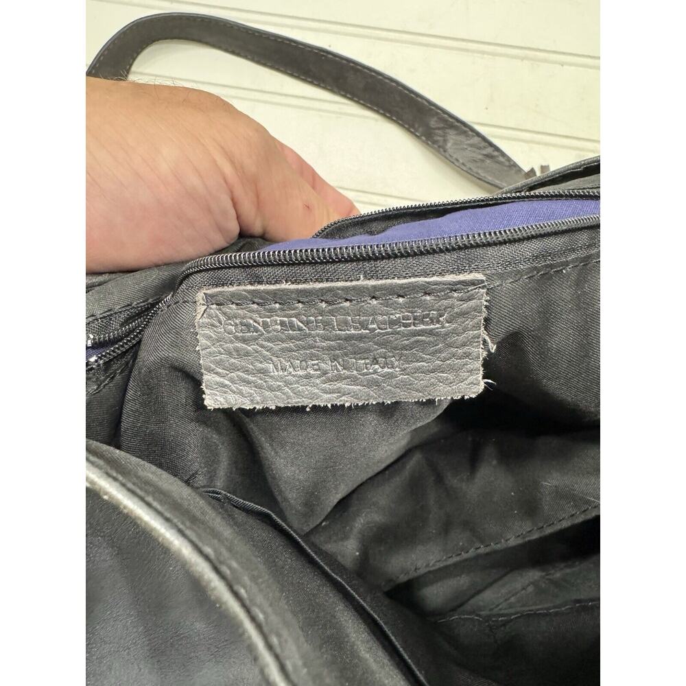 Unbranded Fold Over Zip Made In Italy Leather CrossBody Shoulder Bag Tassel Gray - Picture 5 of 5